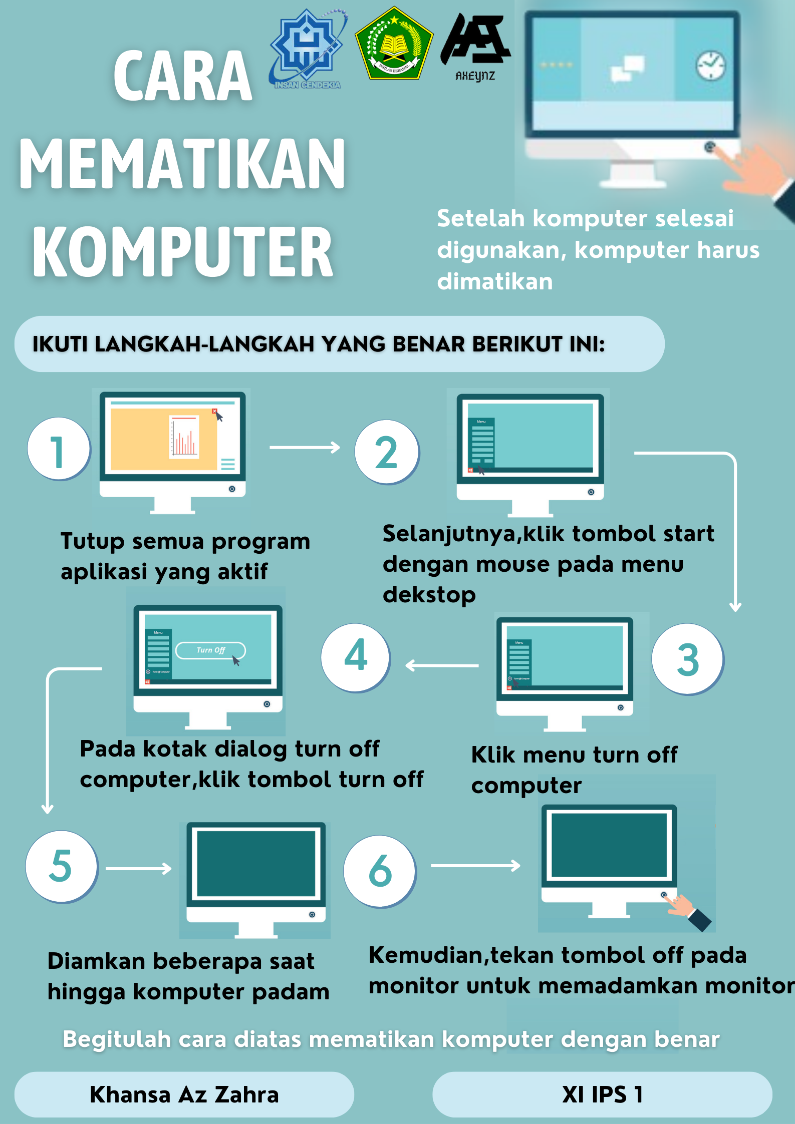 Teks Prosedur - Cara Mematikan Komputer - Khansa Az Zahra