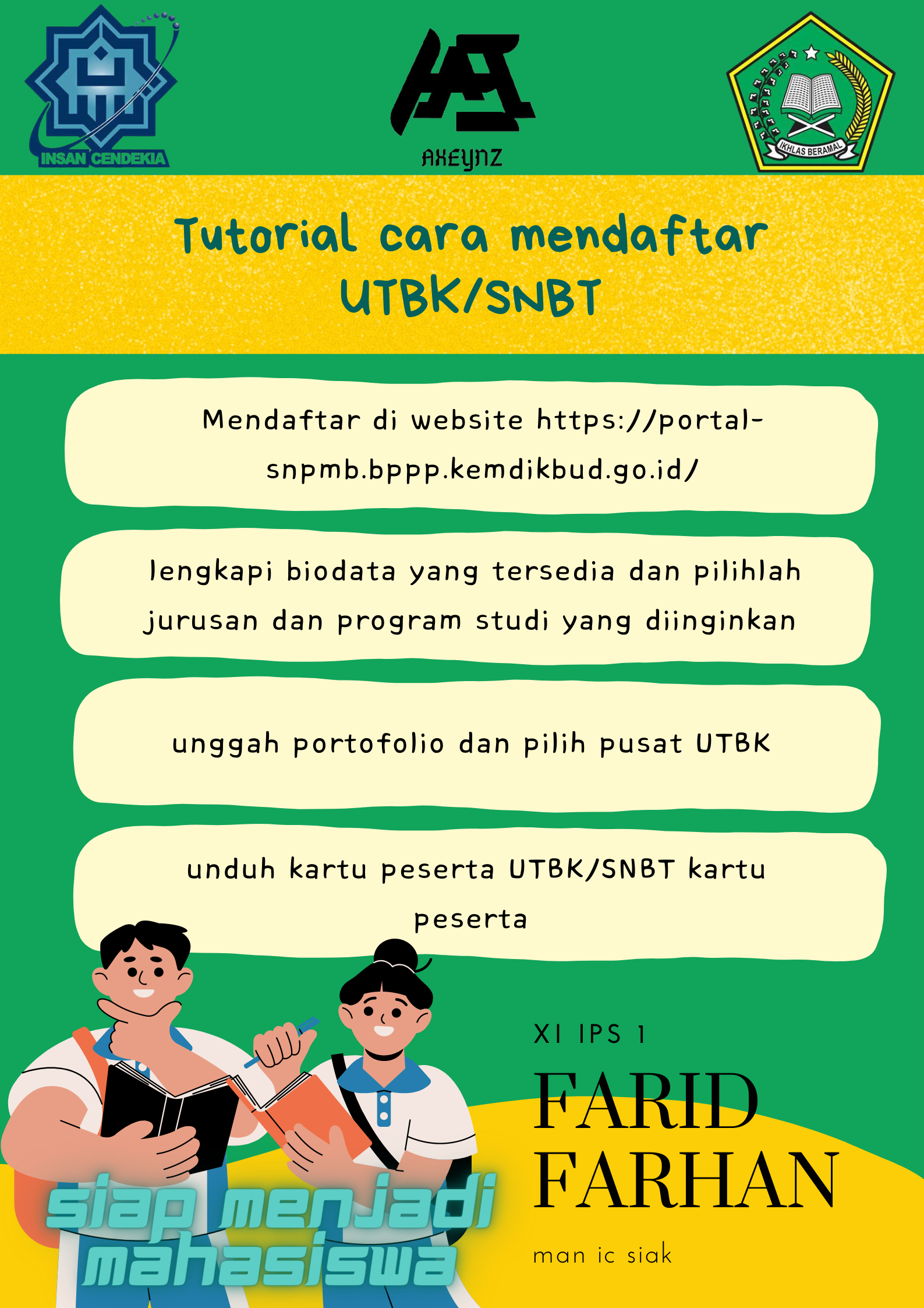 Teks Prosedur - Tutorial Daftar SNBT - Farid Farhan