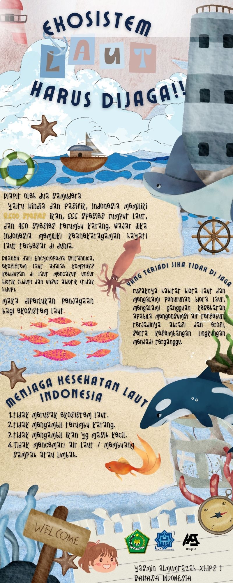 INFOGRAFIS EKOSISTEM KELAUTAN – YASMIN ALMUMTAZAH