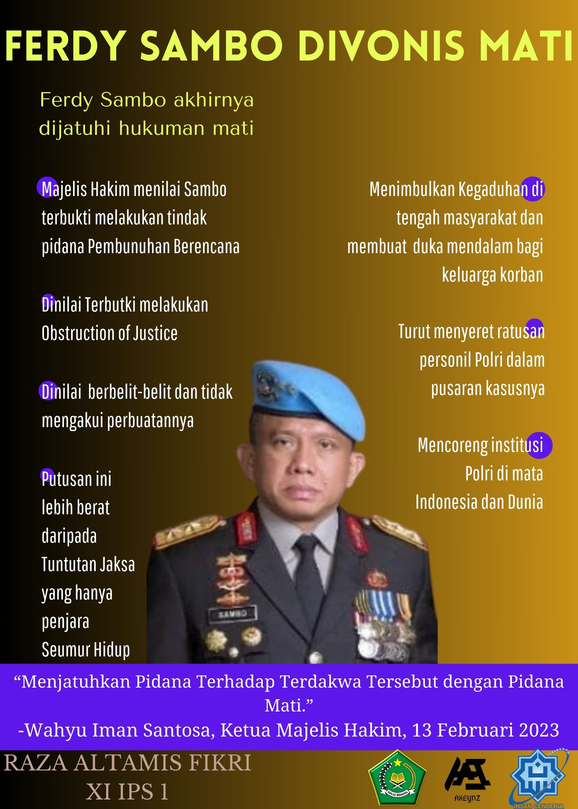 Infografis FERDY SAMBO – Raza Altamis Fikri