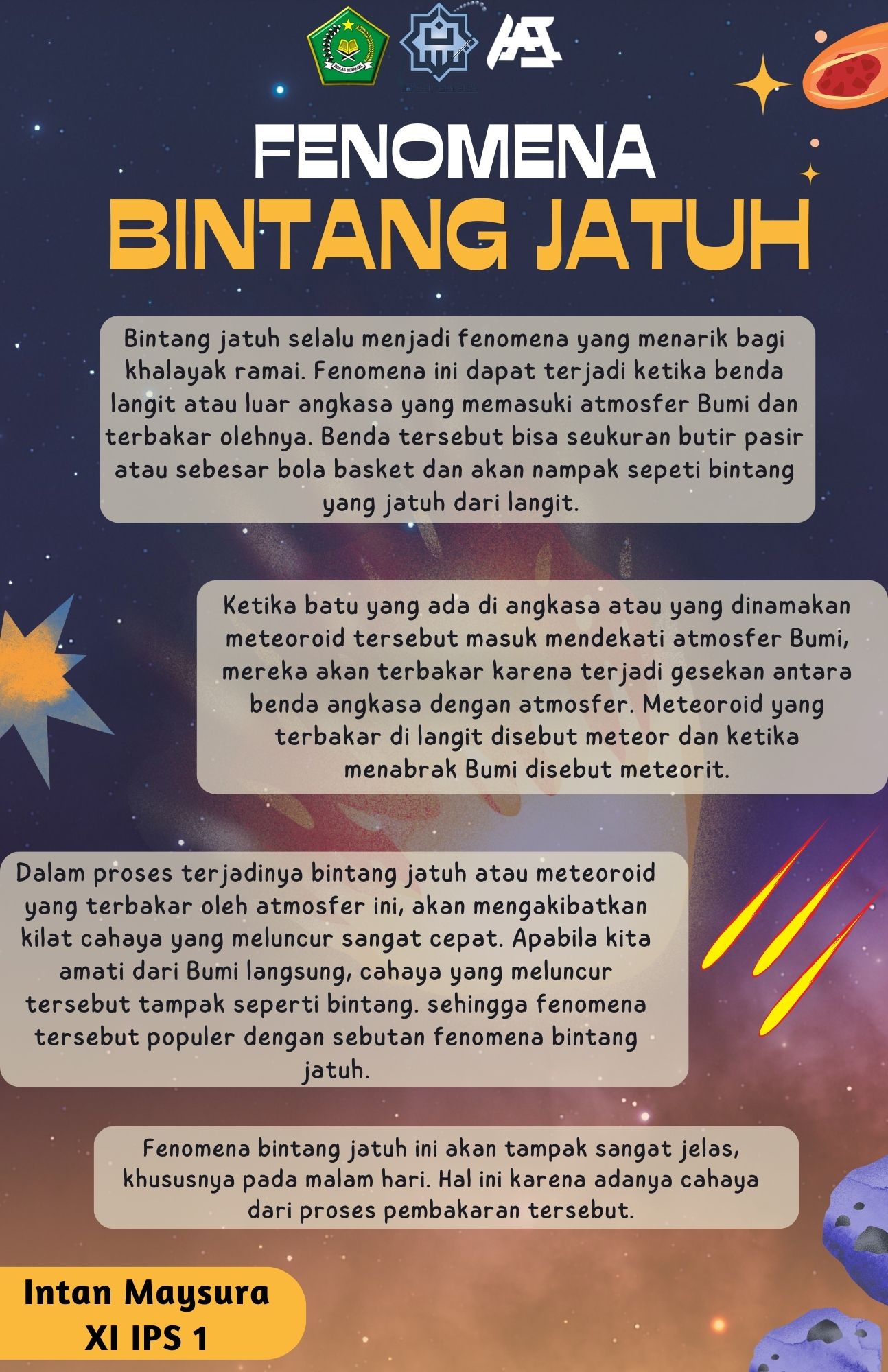 Infografis Fenomena Bintang Jatuh – Intan Maysura