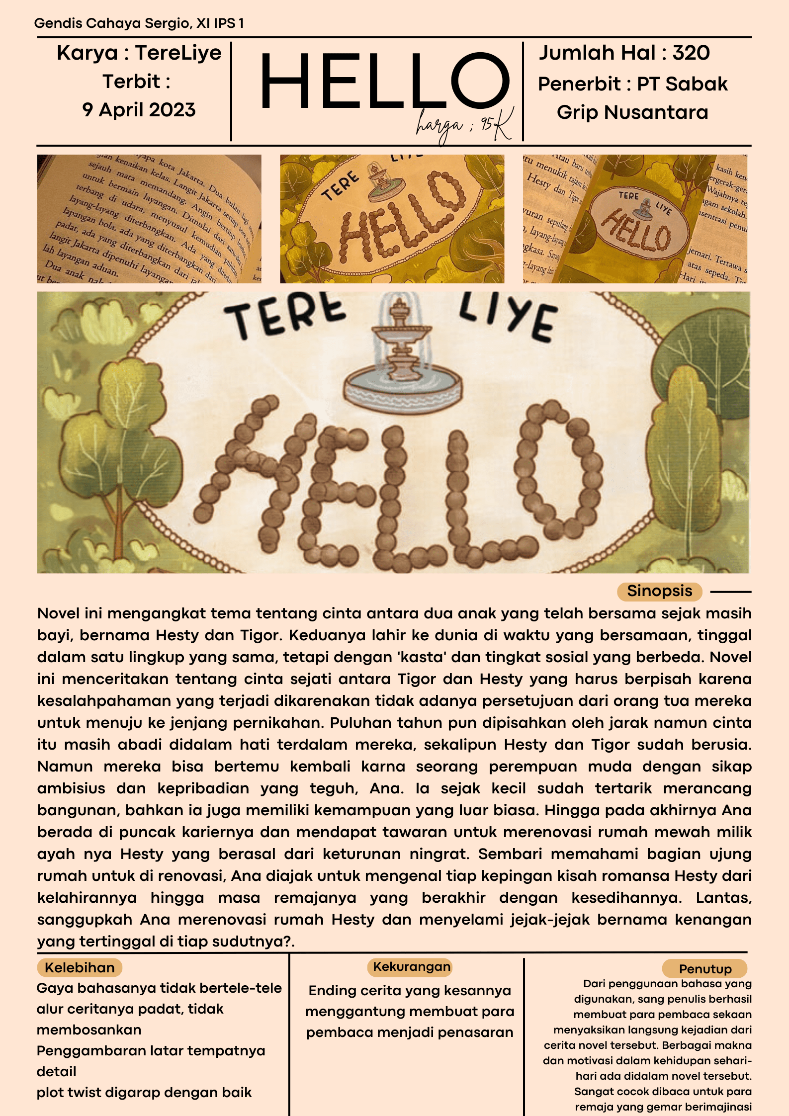 Gendis Cahaya Sergio – Teks Resensi Hello