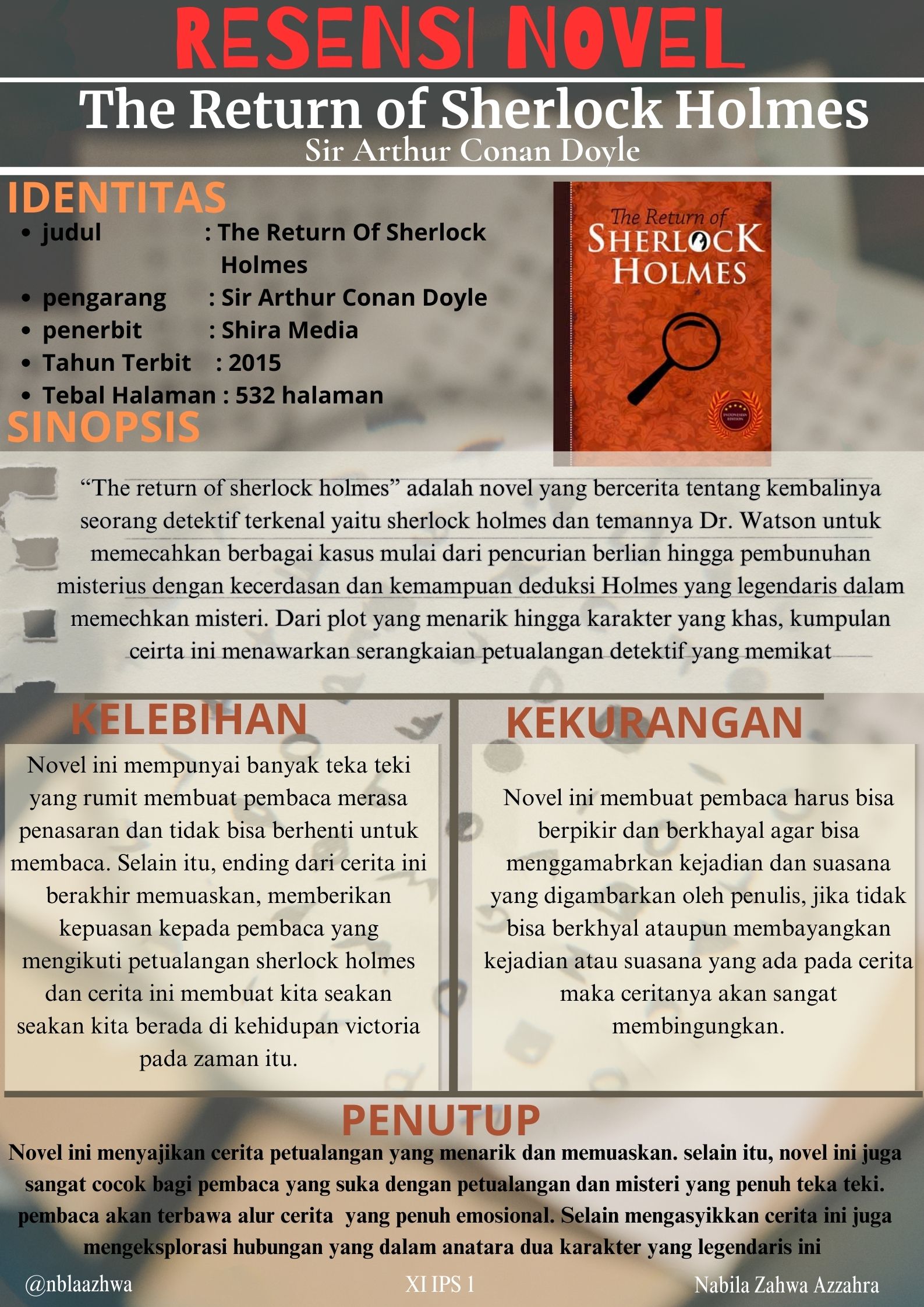 Nabila Zahwa Azzahra_XI IPS 1_Teks Resensi_The Return Of Sherlock Holmes
