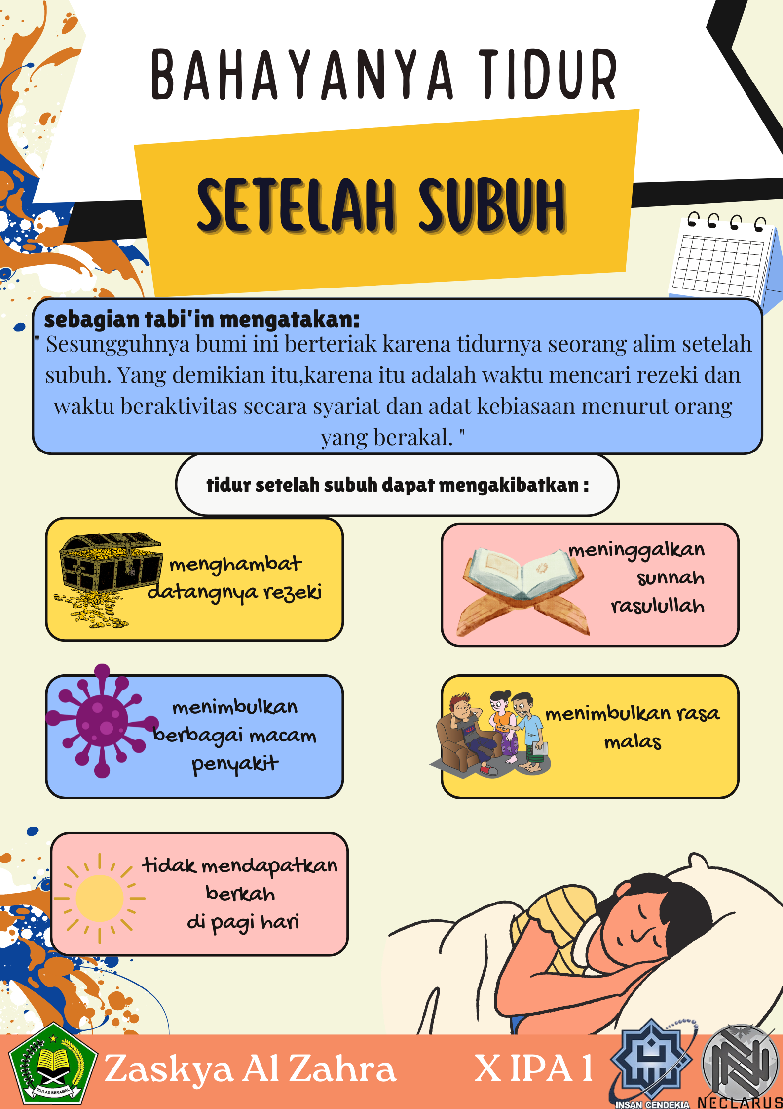 Poster Teks Eksposisi - ZASKYA AL ZAHRA - X IPA 1